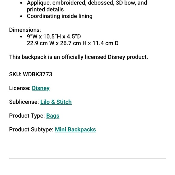 NWT - LOUNGEFLY Stitch Gingerbread Scented Cosplay Mini Backpack - Picture 6 of 6